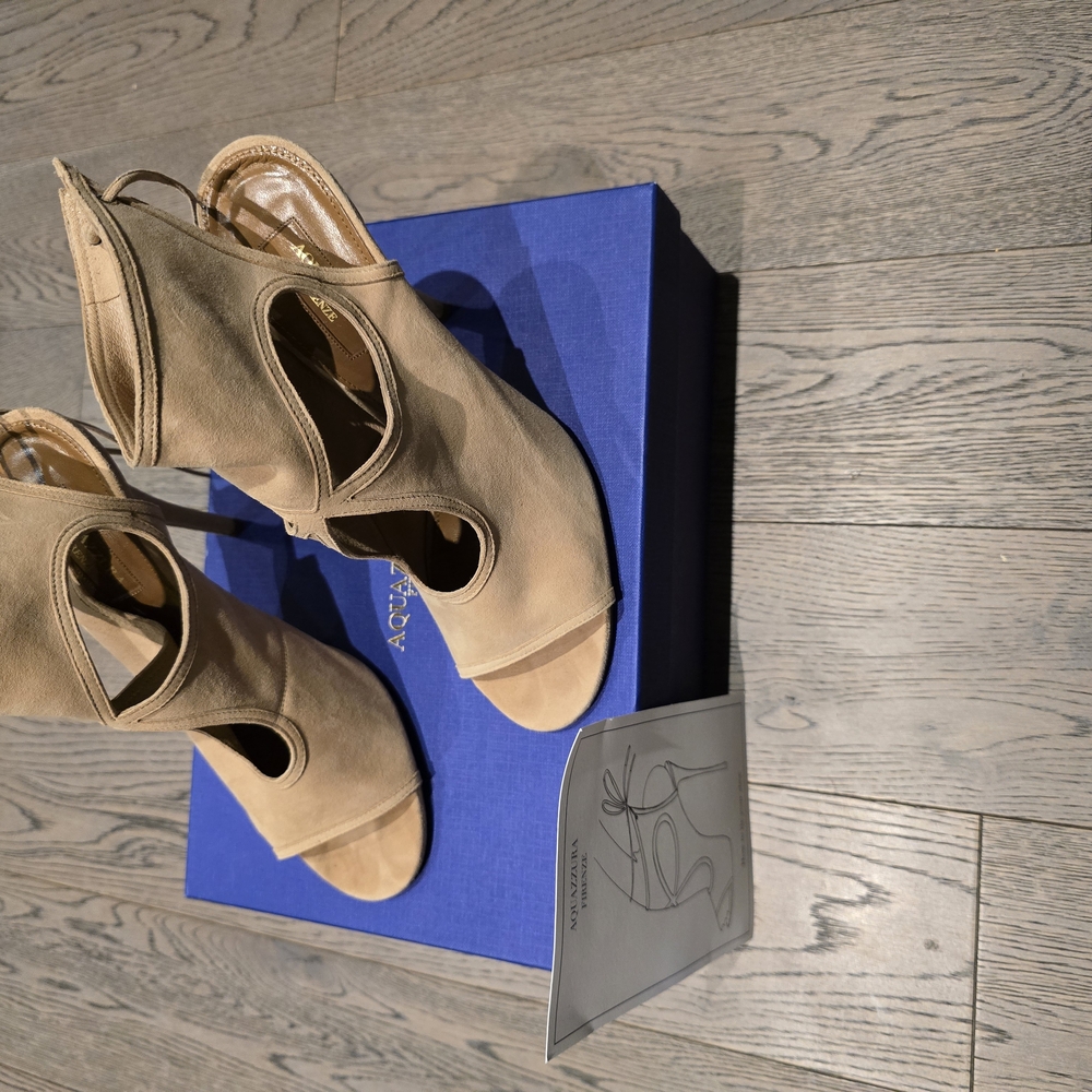 Aquazzura SEXY THING 105 Women's Nude Peep Toe Heels